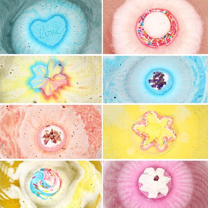 Bath Bombs, 8 Large Bath Bombs Set for Women.Organic Natural Handmade Aroma Pure Essential Oil Bubble Bath Balls.Fragrant Spa to Moisturize Dry Skin.Birthday, Mothers Day Present