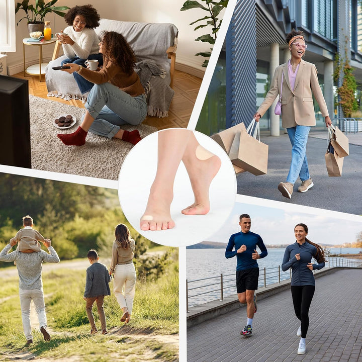 Moleskin Adhesive Pads for Feet - Blister Prevention Tape - Moleskin Padding for Blisters, Shoes, Toes, Heel, Reduce Friction Pain - 11 Sheets of 4 Shapes (22 Pieces Total, Beige)