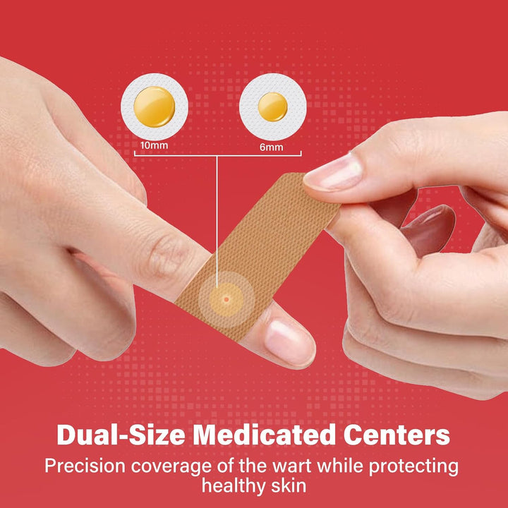 Wart Remover Pads 24-Count, Maximum Strength Wart Removal Plaster, 2 Sizes Core (6 Mm & 10 Mm) for Common & Plantar Warts
