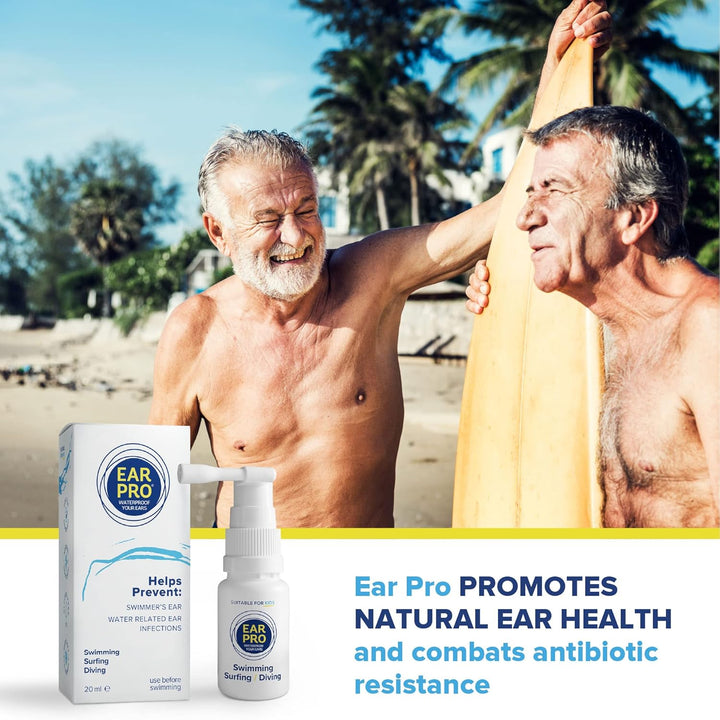 Ear Pro - Natural Swimmers Ear Drops Spray Oil a Hygienic Ear Plugs Replacement That Forms a Seal to Prevent Trapped Water & Infection - Safe to Use Swim Ear Drops for Adults & Kids (200 Uses, 1 Pack)