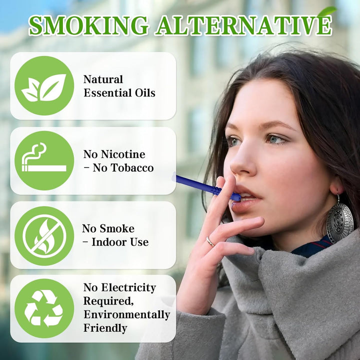 3Pcs Chewable Breathers Sticks with Essential Oils - New Portable Aromatherapy for Focus & Respiratory Support, Natural Alternative to Reduce Urge