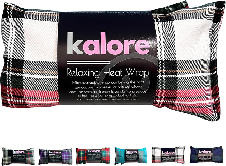 Wheat Bags Microwavable Neck and Shoulder Wrap - Relaxing Lavender Heat Bags Microwavable for Comfort - Tartan Cotton Fabric with UK Wheat Heat Bags Microwavable Compress by  - Purple