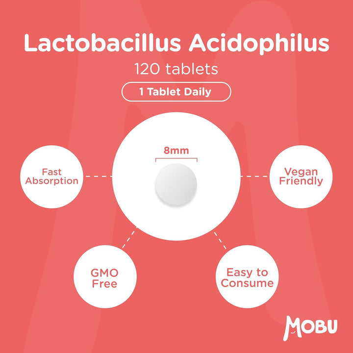 Acidophilus Lactobacillus 50Mg – 120 Tablets | 500 Million CFU Probiotic | Probiotics for Gut Health, Digestion & Bloating Relief | UK Made |