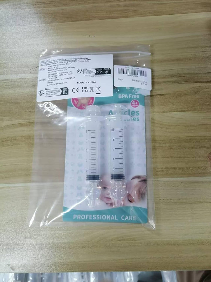 Professional Baby Nasal Irrigator Portable Infant Nose Cleaner Rinsing Device Fast All Natural Relief-Nasal Irrigation/Nasal Spray/Nasal Hygiene (2 Pièces)