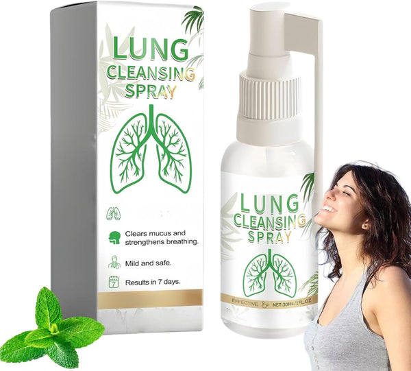Lung Cleansing Spray,Natural Respiratory Cleanse Breathe Spray,Mullein Leaf Extract for Lungs,Herbal Spray Cleaning Spray,Breath Spray,Throat Spray,Lung Mucus Cleaner,Fresh Breath Spray,Lung Cleanser
