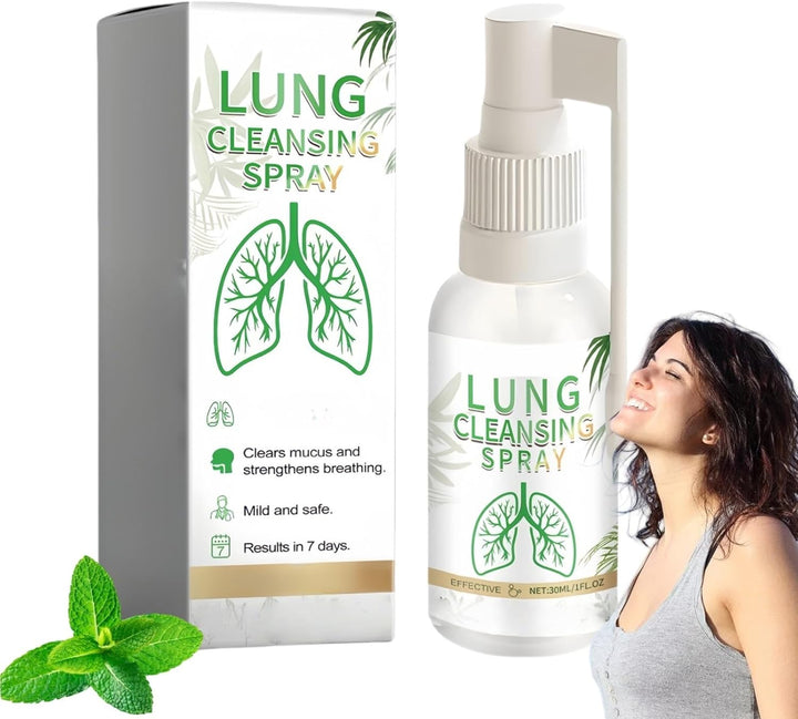 Lung Cleansing Spray,Natural Respiratory Cleanse Breathe Spray,Mullein Leaf Extract for Lungs,Herbal Spray Cleaning Spray,Breath Spray,Throat Spray,Lung Mucus Cleaner,Fresh Breath Spray,Lung Cleanser