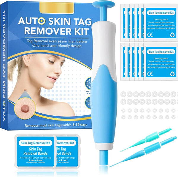 Skin Tag Removal Kit - Fast-Acting, Safe, and Effective Skin Tag Remover for All Skin Types -With 40 Removal Bands & 10 Cleansing Wipes - Achieve Clear, Smooth Skin Quickly and Painlessly