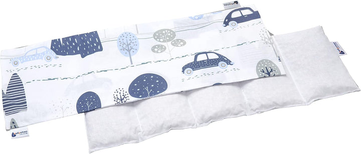 Cherry Stone Pillow 60X20Cm 800G 100% Cotton 5-Chamber Eco Natural Heat Pillow Cold Therapy Removable Pillowcase (Grid)