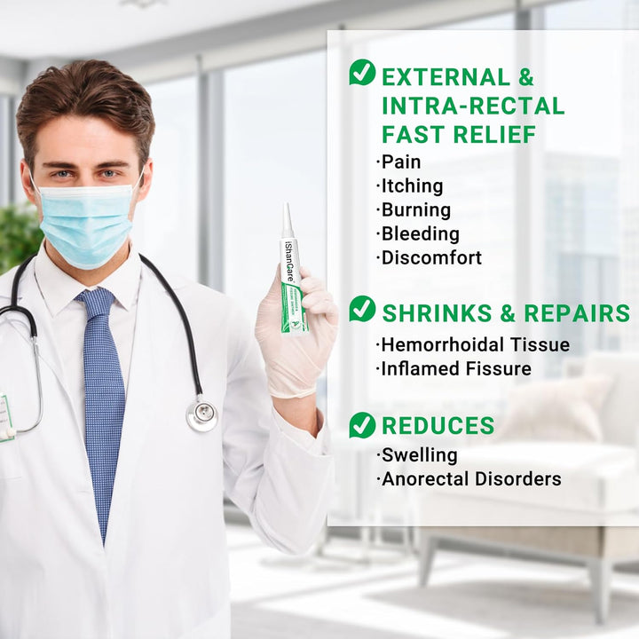 Hemorrhoid Cream, Hemorrhoid & Fissure Treatment Ointment Extra Strength, Relief Anal Pain, Itching, Bleeding, Swelling, Discomfort, Natural Herbs Fast Acting Ingredients, Contains Vitamin E