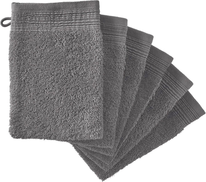 6 X Premium Quality 100% Cotton Wash Mitts Absorbent Flannel Face Mitt Body Scrub, White