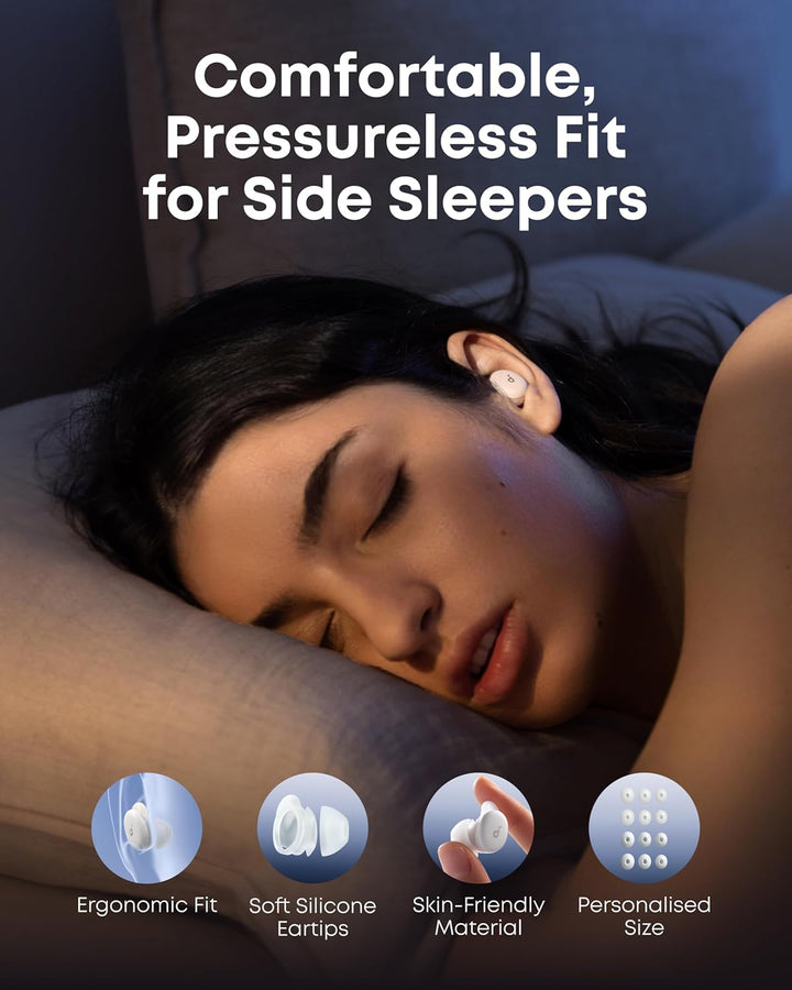 Sleep A30 Earbuds by , Active Noise Cancelling Sleep Headphones with Snore-Masking Tech, Comfortable for Side Sleepers, up to 9 Hours of Use per Charge