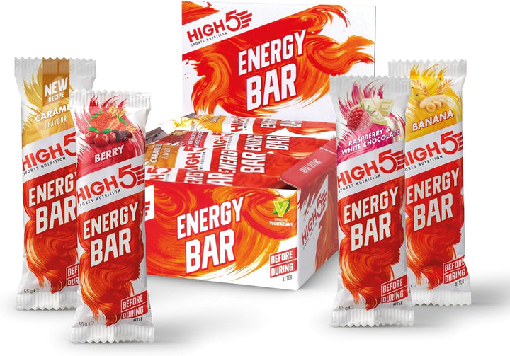 Energy Bars - High Carb Energy Bars for Running, Cycling & Hiking - Vegan Oat Bars with Real Fruits - Healthy Snacks for Adults - Snack Bars Multipack for Training & Racing (12X55G, Berry)