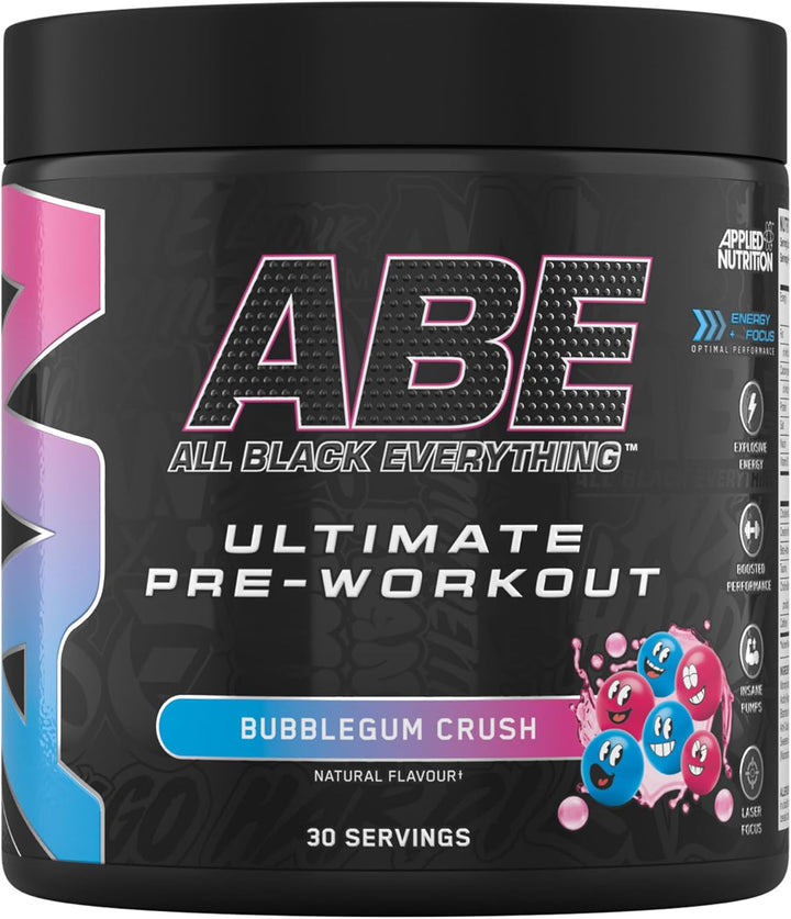 ABE Pre Workout - All Black Everything Pre Workout Powder, Energy & Physical Performance with Citrulline, Creatine, Beta Alanine (375G - 30 Servings) (Candy Ice Blast)