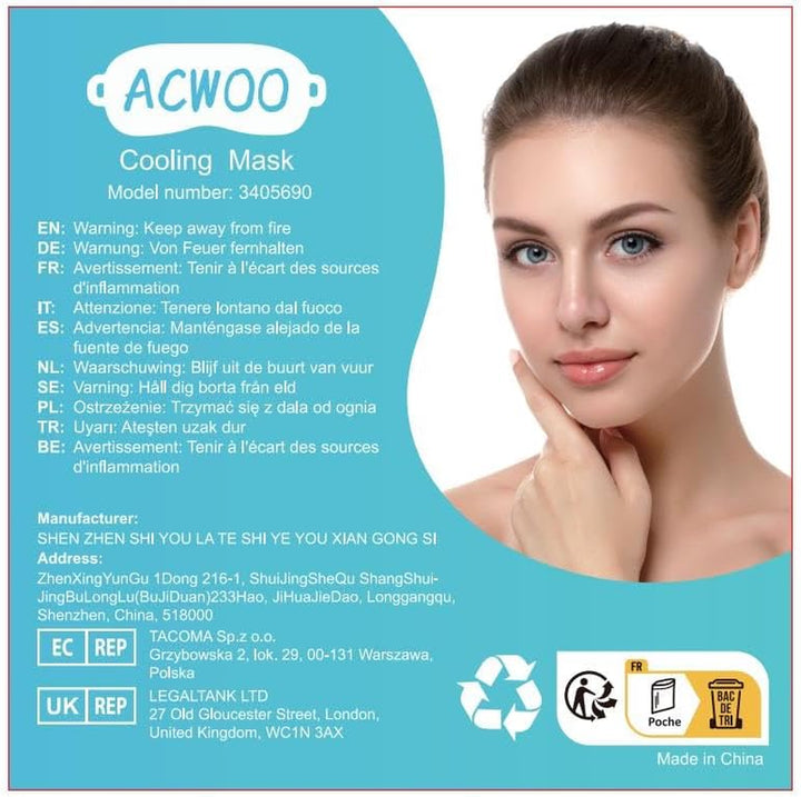 Cooling Eye Mask, Reusable Hot/Cold Therapy Gel for Puffy, Dark Circles, Headaches, Migraines, Sinus Pain, Dry and Swollen Eyes