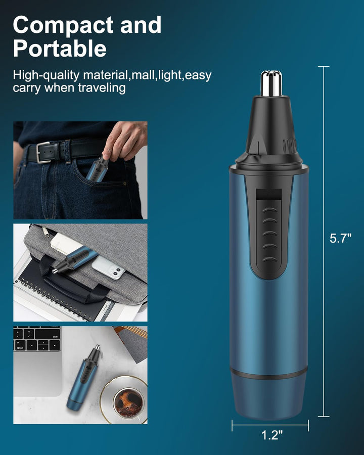 Nose Hair Trimmer for Men 2025 Painless Noses Trimmer Rechargeable Nasal Hair Trimmers for Men,Professional Nose Hair Trimmer with IPX7 Waterproof,Dual Edge Blades for Easy Cleansing