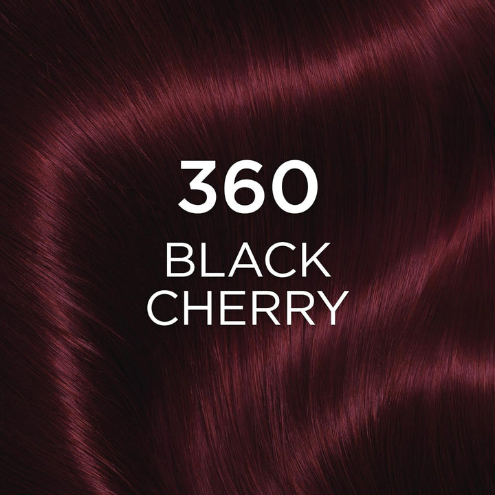 Casting Crème Gloss 360 Black Cherry: This No-Ammonia, Semi-Permanent Hair Colour Lasts 32 Washes. Enjoy up to 3X Glossier, 4X Silkier, Visibly Healthier Hair with a Luscious Black Cherry Shade.