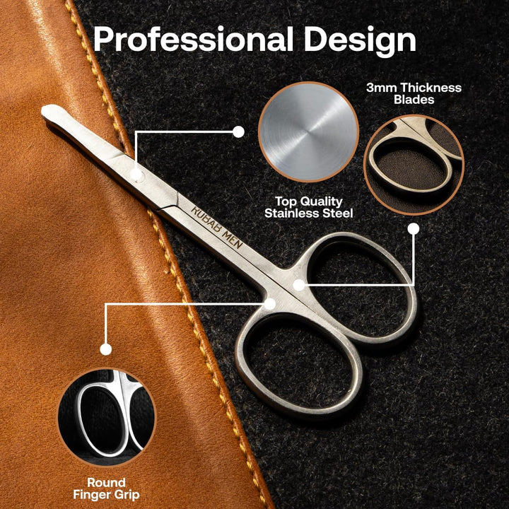 Nasal Safety Personal Grooming Scissor for Nose Hair, Beard, Mustache and Eyebrow | Safety Blunt round Tip & Heavy Duty Non Rusting SS Metal | Travel Friendly