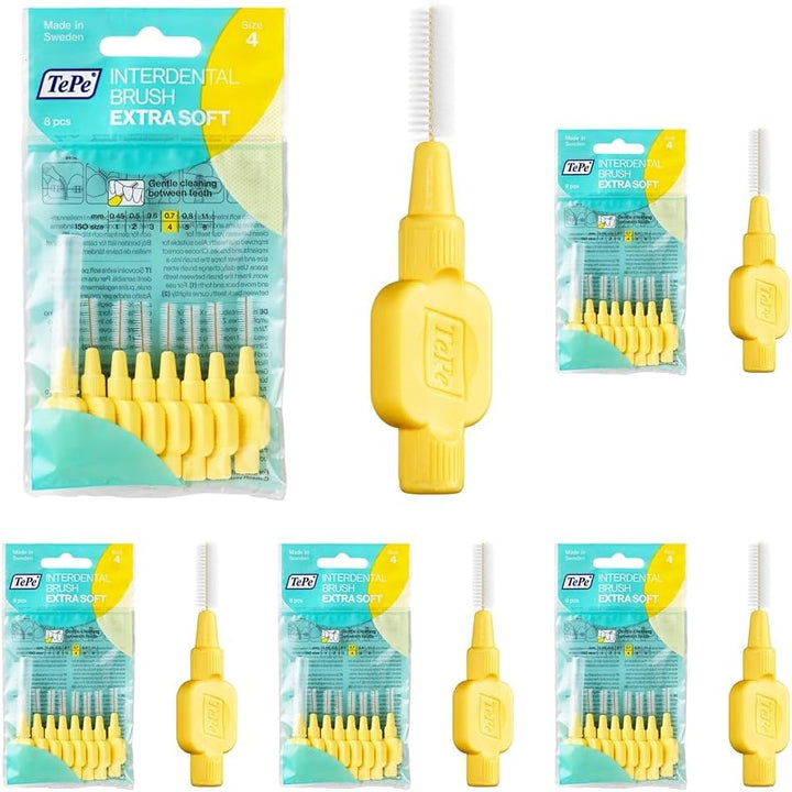 Interdental Brush, Extra Soft, Red, 0.5Mm/Iso 2, 8Pcs, Efficient Cleaning between Teeth, Plaque Remover and Dental Flosser for Narrow Gaps