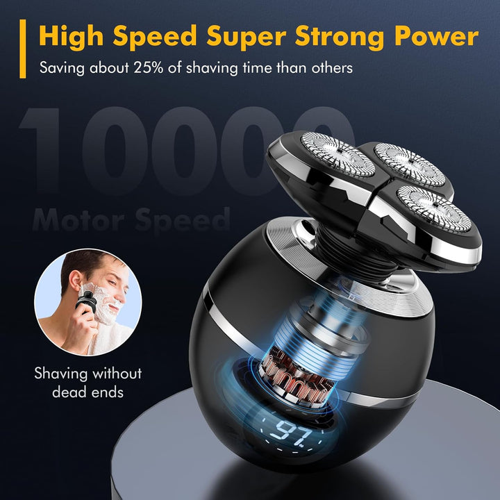 Electric Razor for Men, 2025 Upgrade Electric Shavers, Cordless Rechargeable 3D Shaver for Men, Wet/Dry Mens Shaver, Waterproof Electric Razor Grooming Kit