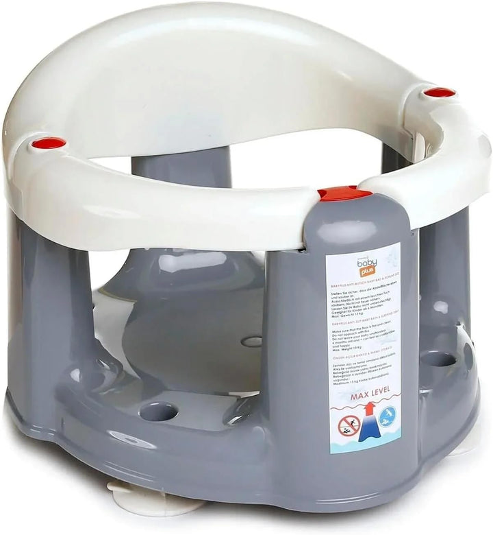 Baby Bath Seat for 6 Months plus | Portable Non-Slip Baby Bath Chair | Bath Seat with Suction Cups | Baby Bath Support Seat (Grey)