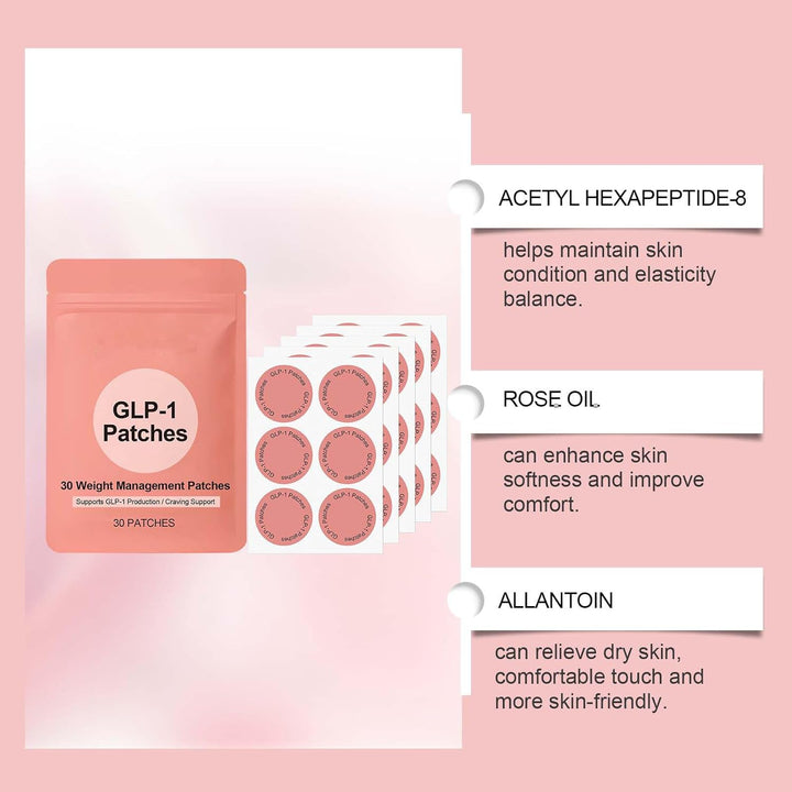 60PCS GLP-1 Patches, Natural Ingredients Slimming Patches, Suitable for Men and Women'S Body Care Patches(30Pcs*2)
