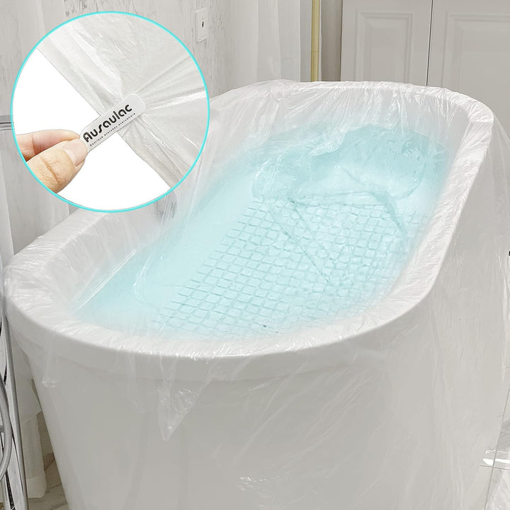Disposable Bathtub Cover 24 Pcs, Large Plastic Bathtub Liner Bag for Travel and Household, Bath Film Bag for Bath Tub (102X47 Inch)