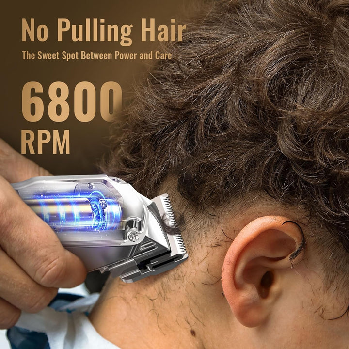 Jack&Rose Hair Clippers Men and Trimmers Set, IPX7 Waterproof Cordless Hair Clippers for Men Haircut, Electric Barber Clippers Set T-Blade Hair Trimmer USB Rechargeable