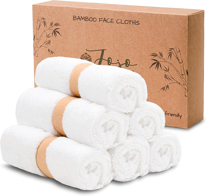 Jojo Jr. Flannel Face Cloth(Pack of 6) Reusable Face Towels(25 * 25 Cm) Face Flannels,Face Cloths for Washing Face Baby Wash Cloth Body & Face Towel, White Flannels Face Cloth (Grey, Regular)