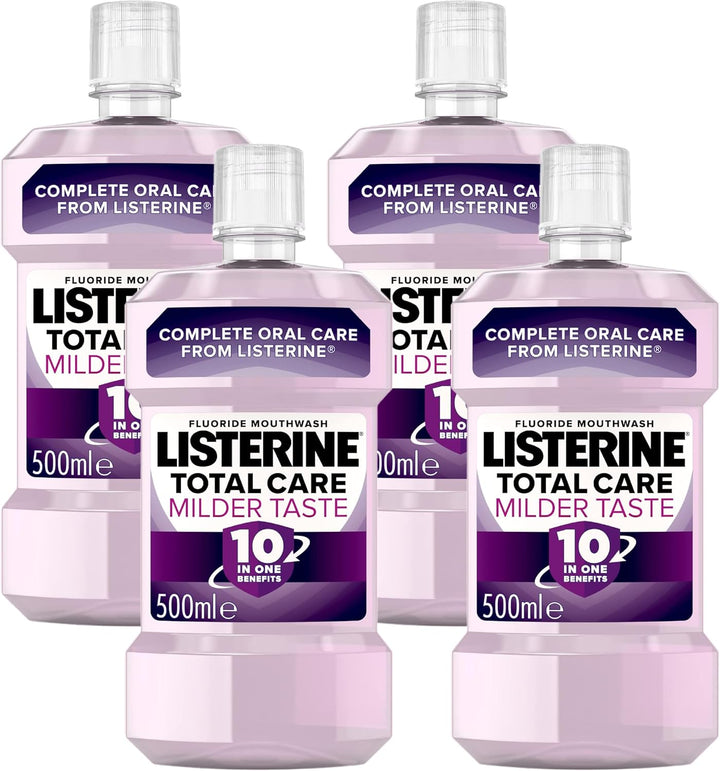 Total Care Milder Taste (Zero Alcohol) Antibacterial Mouthwash (500Ml), Caring and Cleansing Mouthwash to Freshen Breath with 10-In-1 Benefits