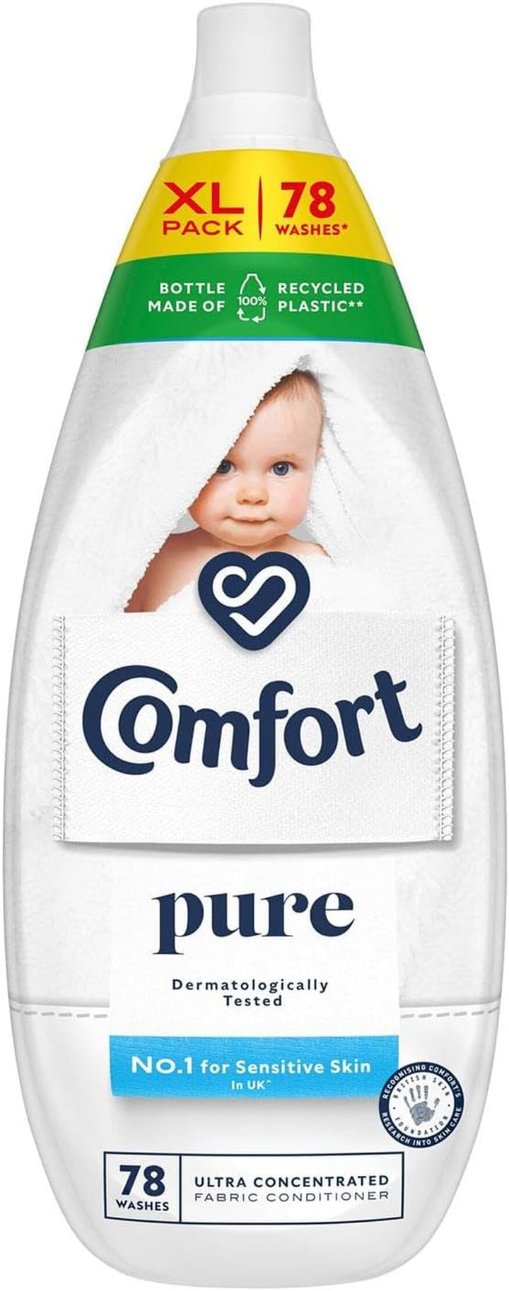 Pure Sensitive Fabric Conditioner Dermatologically Tested Gentle Next to Sensitive Skin 160 Washes (4.8 L)