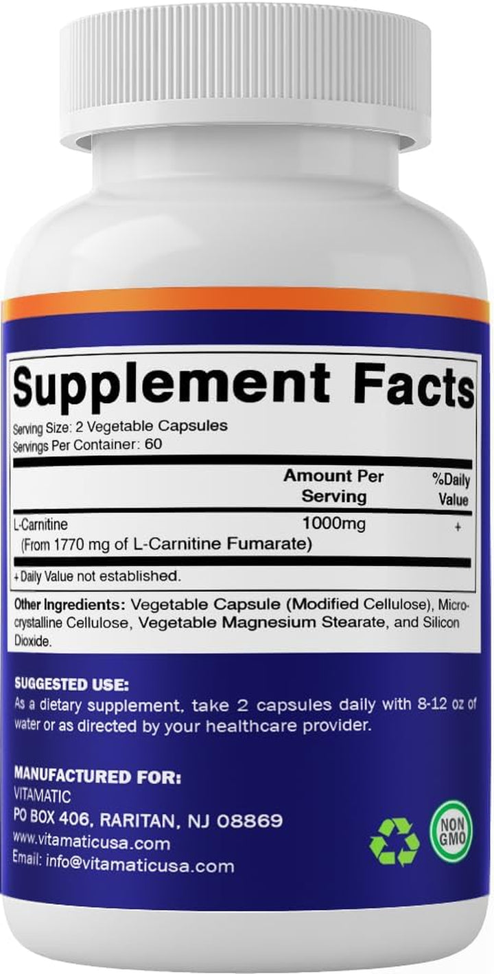 L-Carnitine Fumarate 1000 Mg - 120 Vegetable Capsules