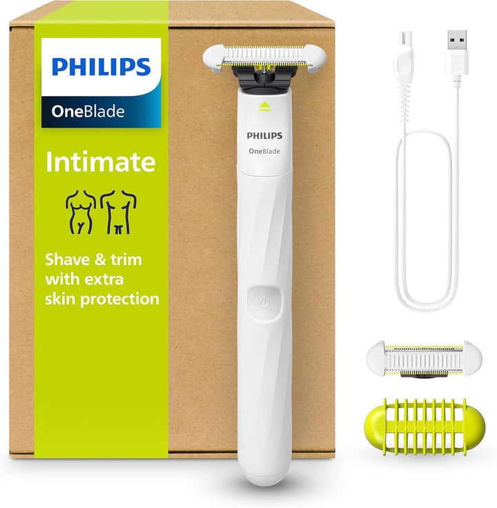 Oneblade Intimate, Designed for Pubic Grooming, Trim and Shave with Extra Skin Protection, Model QP1924/30