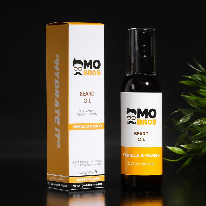 Beard Oil 100Ml | Vanilla & Mango | Beard Care for Men | Softens, Hydrate & Conditions Facial Hair | Promotes Growth, Reduces Dryness & Itching
