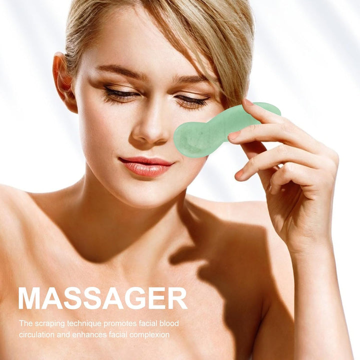 Natural Jade Gua Sha Board Facial Scraping Plate Relief Scraper Green Agate Small Size Face Massage Tool for Relaxation and Skin Care