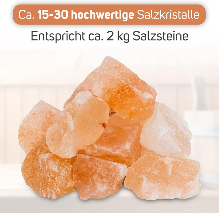 Rock Crystal Sauna Salt - 2Kg Natural Red Salt from the Salt Range, Pakistan - High Quality Salt Chunks for Sauna & Wellness - Perfect for Relaxing Infusions