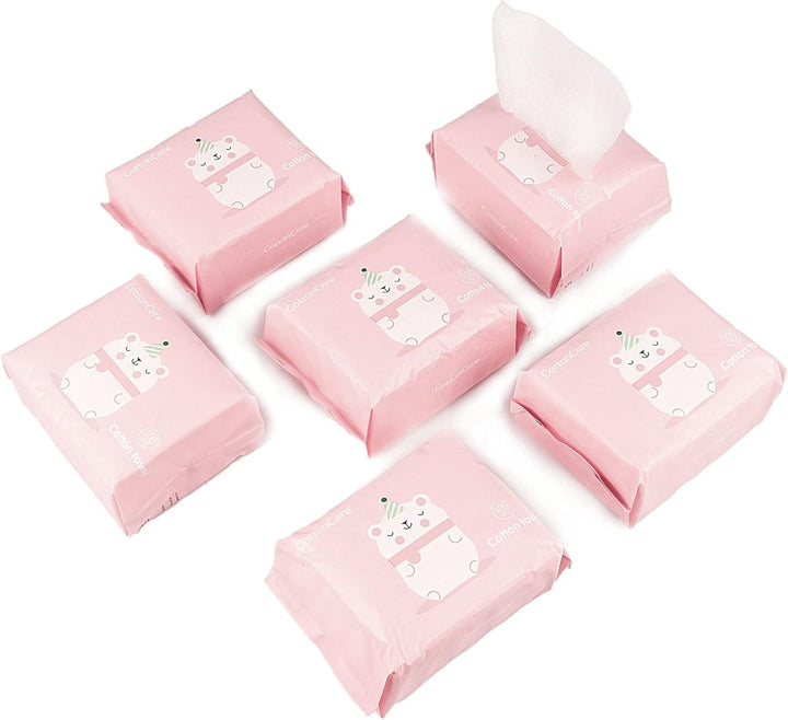 Baby Dry Wipe,100% Cotton,Dry Wipe Cotton Tissues,Baby Sensitive Skin,Taking Care of Baby Skin,7.9 X 4.7 in 6-Pack (600 Count)