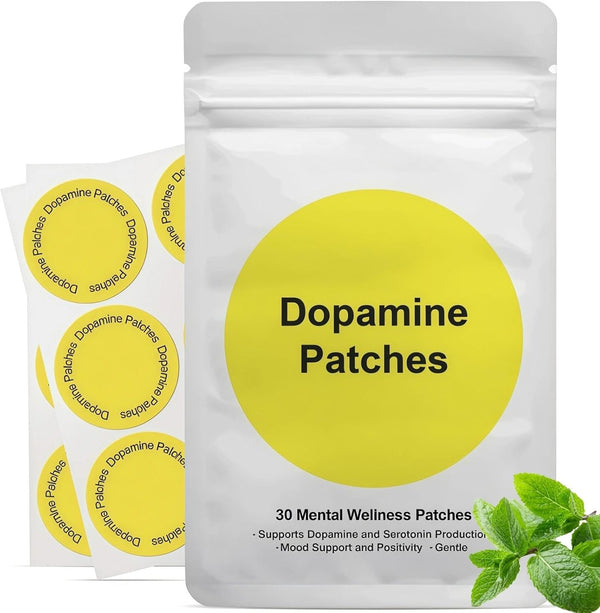 30PCS Dopamine Patches, Plant-Based Formula, Energy Supplement Patches, Dopamine Supplements for Mood Boost & Positivity Support, Natural & Long-Lasting Body Care