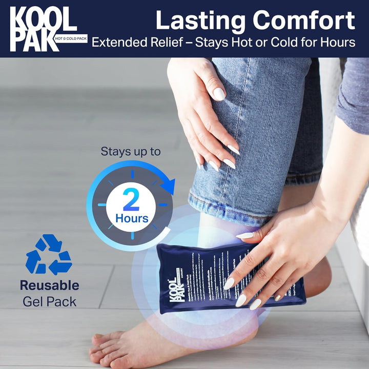 Hot and Cold Gel Packs Reusable - 12Cm X 29Cm Microwaveable Heat Pack for Pain Relief - Long-Lasting Therapy with Soft Nylon Cover - Flexible Design for Stomach, Back, Neck & Legs (Pack of 1)