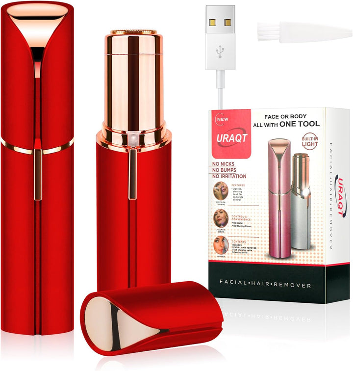 Facial Hair Remover for Women, Painless Face Hair Trimmer, Rechargeable Mini Epilator Lady Shaver Portable Electric Razor for Lips Face Body Peach Fuzz