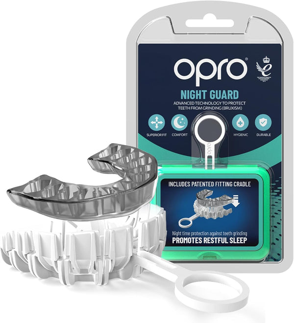 Dentist Recommended Night Guard Clenching and Grinding Teeth,Bruxism TMJ Relief. Slim Fit,Customisable Size Restful Sleep. Dental Antimicrobial Nightguard Case Included (Clear)