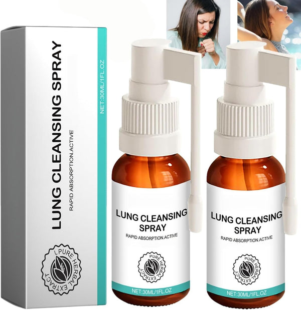 2PCS Lung Cleansing Spray, Natural Respiratory Cleanse & Breathe Spray,Lung Cleanse Mist,Lung Exerciser for Healthier and Cleaner Lungs, Powerful Lung Support & Cleanse,Lung Cleanser,Lung Care Essence