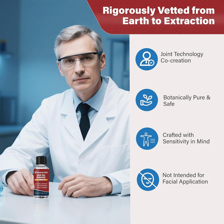 Fast-Acting Skin Tag Removal Kit, Natural and Gentle Formula, Zero Pain Skin Tag Remover, Suitable for Neck, Underarms, Groin, Trusted by the Whole Family, 30ML