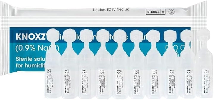 Isotonic Saline Solution 0.9% - Sodium Chloride Nacl - Inhalation Saline Solution for Humidifying the Airways - 2.5 Ml Unit Dose Vials, Pharmaceutical Grade (Isotonic - 30 Vials)