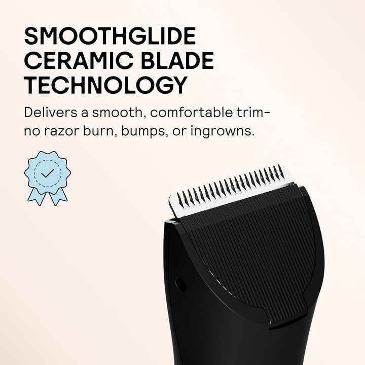 the Trimmer Original, Body Hair Trimmer for Men, Electric Shaver for Pubic Hair, Chest, Legs & Bikini, Waterproof & Rechargeable, Onyx