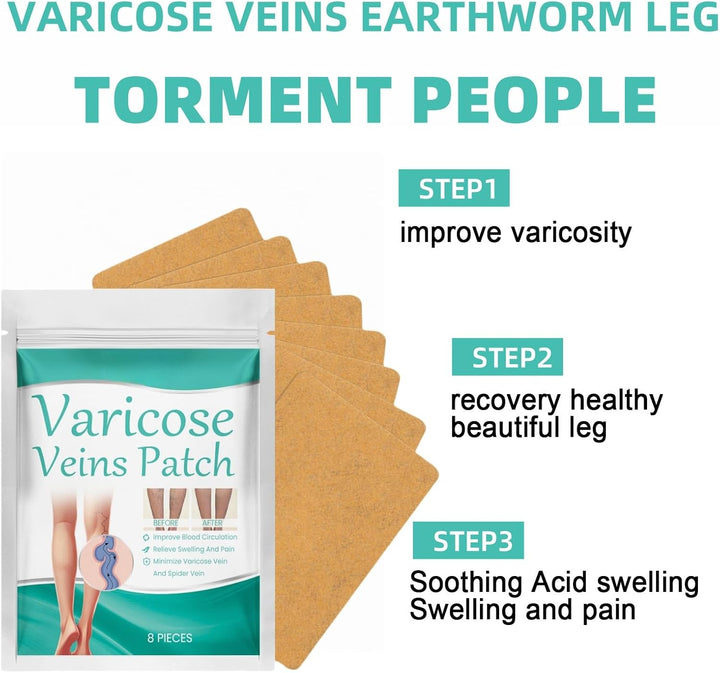 Varicose Veins Treatment for Legs,Spider Veins Removal for Legs Treatment Patch,Varicose Veins Patches,Varicose Veins Relief,Relief Pain Leg Care,Improve Blood Circulation,Wide Range of Application
