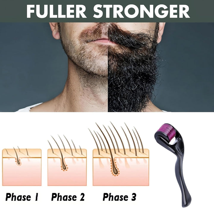 Derma Roller Hair Growth Men and Women, 540 Titanium Micro Needling Roller for Hair Growth, Beard Roller for Skin Care and Beard Growth,Universal with Carry Case (Derma 0.5Mm)