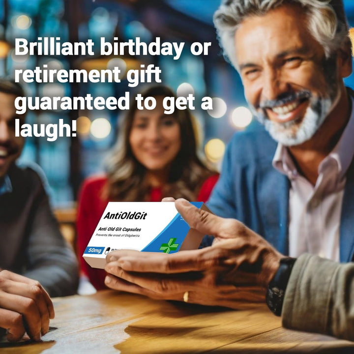 Antioldgit - Joke Pill Box - Funny Gifts for Men, Gifts for Dad, Birthday and Retirement Gifts for Men, Gifts for Grandad, Dad Birthday Gift