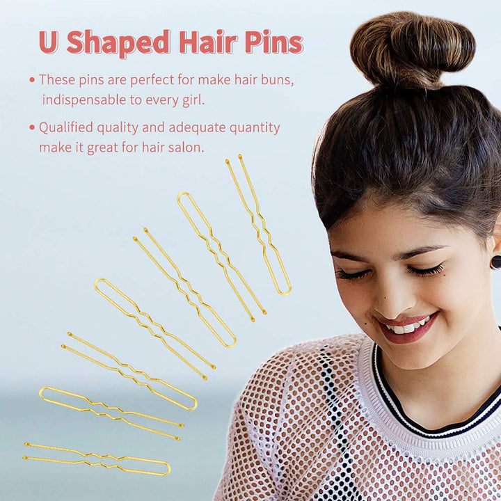 Brown Hair Pins,Bobby Pins U Shape Hair Bun Pins Bun Pins Hair Clips Hair Grips for Women Hair Styling Pins 50 Pieces Ideal for All Hair Types (6 Cm/2.36 Inch)