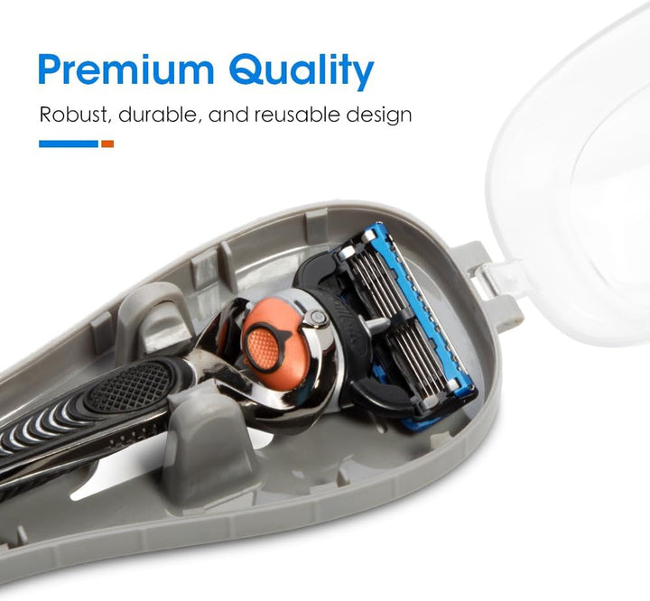 Manual Razor Travel Case Portable Plastic Manual Razor Trimmer Protector Gray