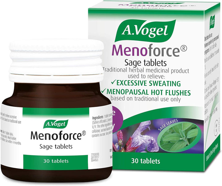 Menoforce Sage Tablets | Menopause Supplements for Women | for Menopause Hot Flushes and Night Sweats | One-A-Day | 30 Tablets